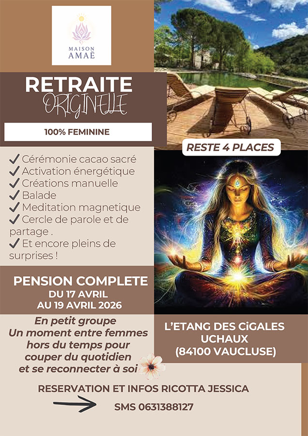 Retraite spirituelle féminine à L’Étang des Cigales à Uchaux dans le Vaucluse